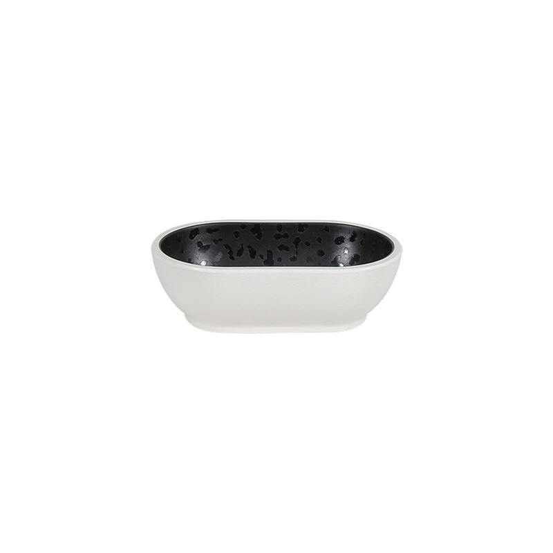 Zicco – Dusk Melamine Commercial Grade Oval Bowl Black/White 17.6×10.8×5.5cm