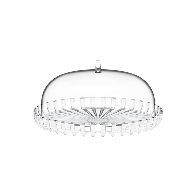 Guzzini – Dolce Vita Cake Serving Tray with Dome 31x16cm Mother of Pearl (Made in Italy)