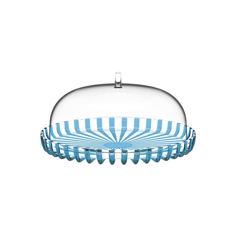 Guzzini – Dolce Vita Cake Serving Tray with Dome 31x16cm Turquoise (Made in Italy)