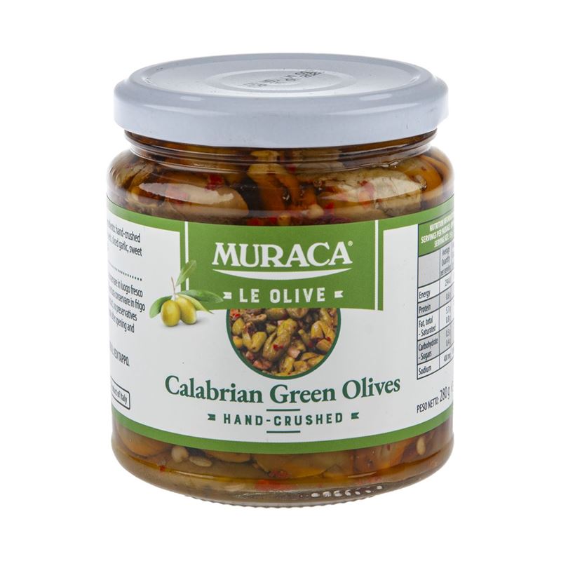 Muraca – Calabrian Hand Crushed Green Olives 280g (Made in Italy)