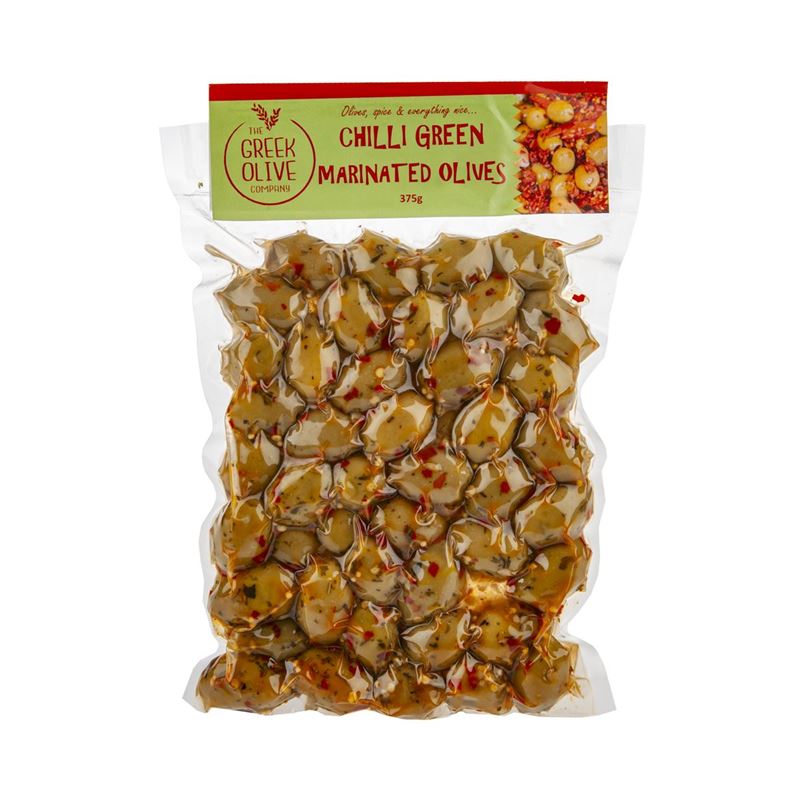 The Greek Olive Company – Green Whole Chilli Olives 500g (Product of Greece)