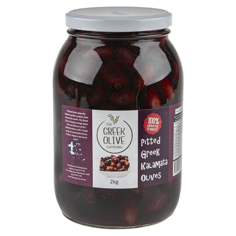The Greek Olive Company – Jumbo Kalamata Pitted Olives 2kg  (Product of Greece)