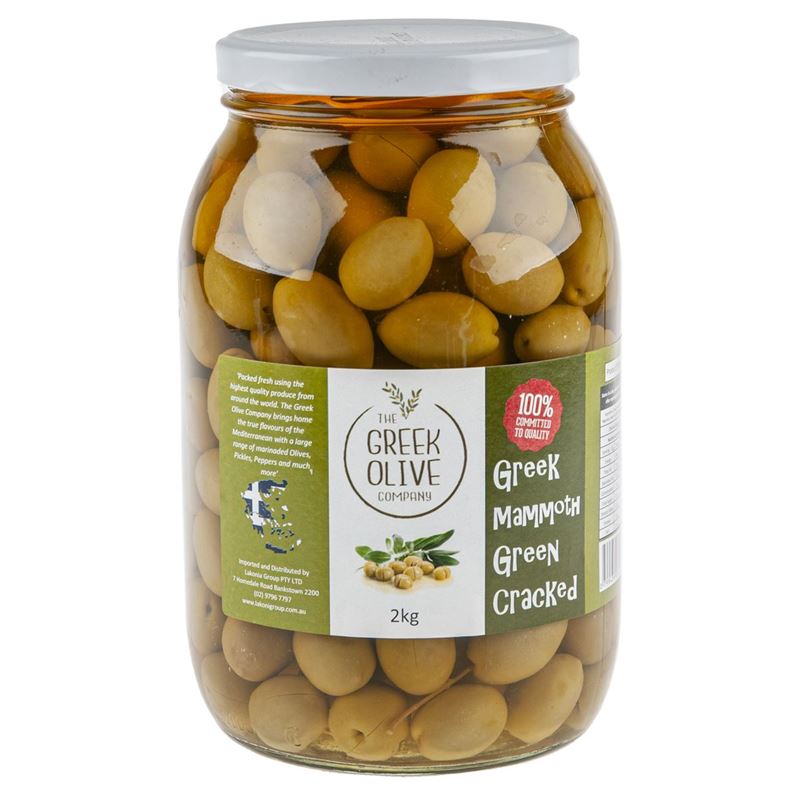 The Greek Olive Company – Mammoth Cracked Olives 2kg (Product of Greece)