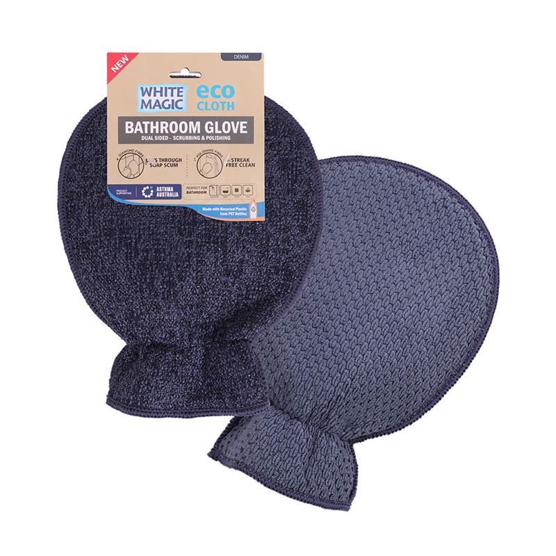 White Magic – Eco Cloth Microfibre Bathroom Glove Denim