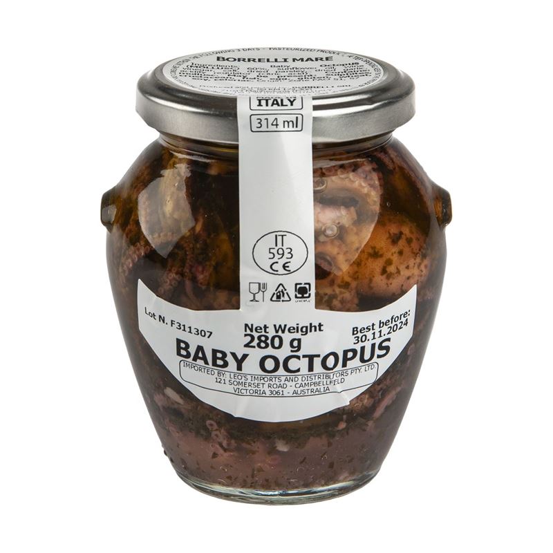Borrelli Mare – Baby Octopus in Oil 280g (Product of Italy)