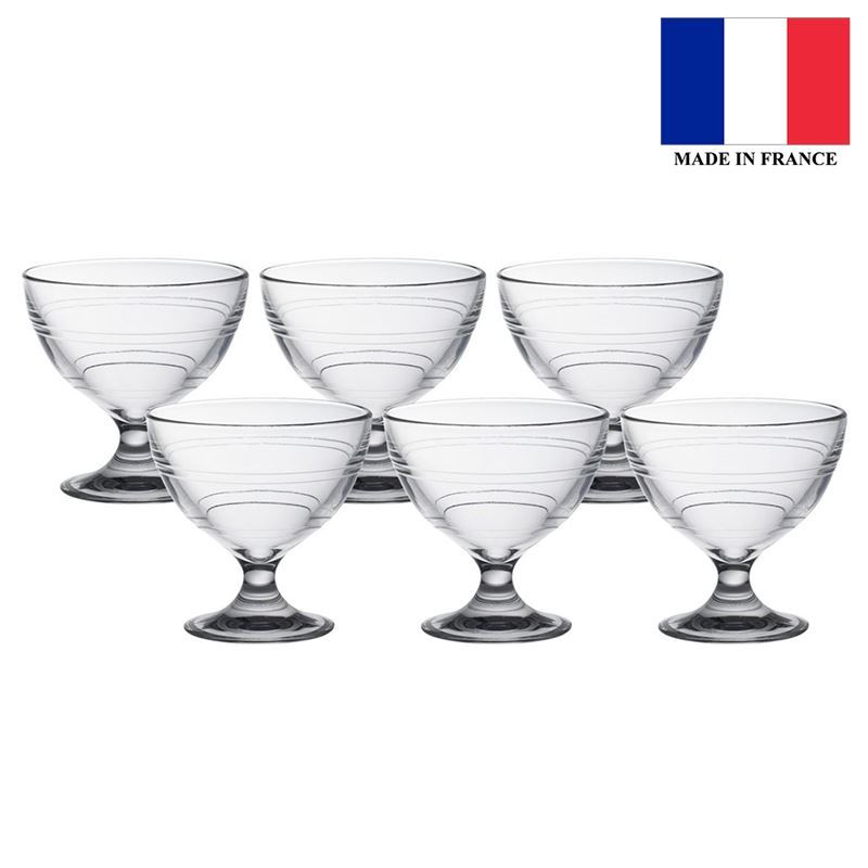 Duralex – Gigogne 250ml Tempered Glass Clear Dessert Cup Set of 6 (Made in France)