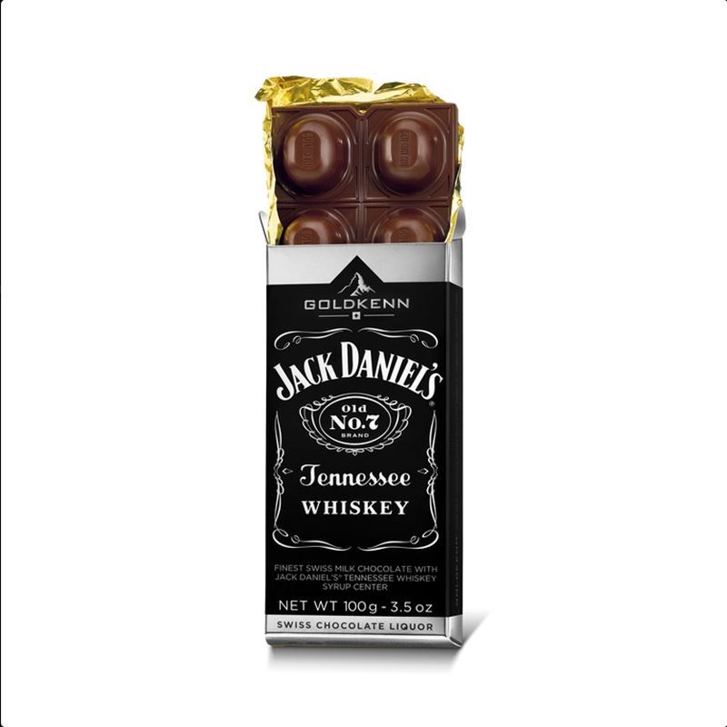 Goldkenn – Jack Daniels Finest Swiss Milk Chocolate with Jack Daniels Syrup Centre 100g