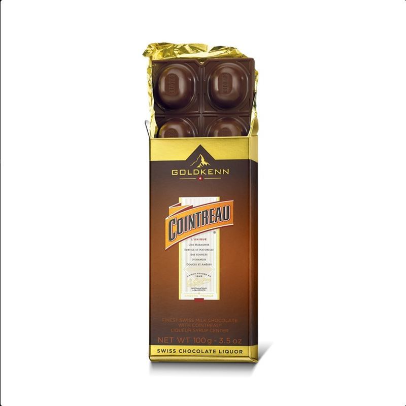 Goldkenn – Cointreau Finest Swiss Milk Chocolate with Cointreau Syrup Centre 100g