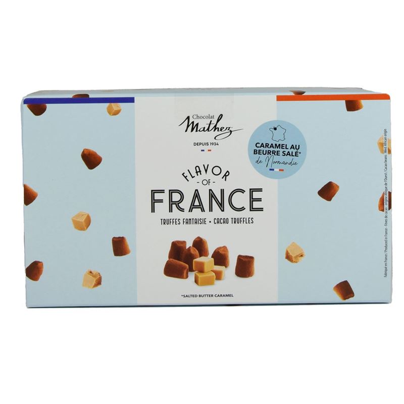 Mathez – Flavours of France Collection French Cocoa Powdered Truffles Salted Butter Caramel 200g Gift Box