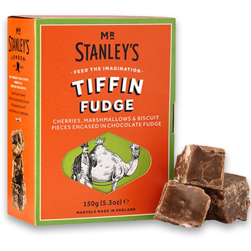 Mr Stanleys – Tiffin Fudge with Cherries, Marshmallow & Biscuit Pieces in Chocolate Fudge 150g Gift Box (Made in the UK)