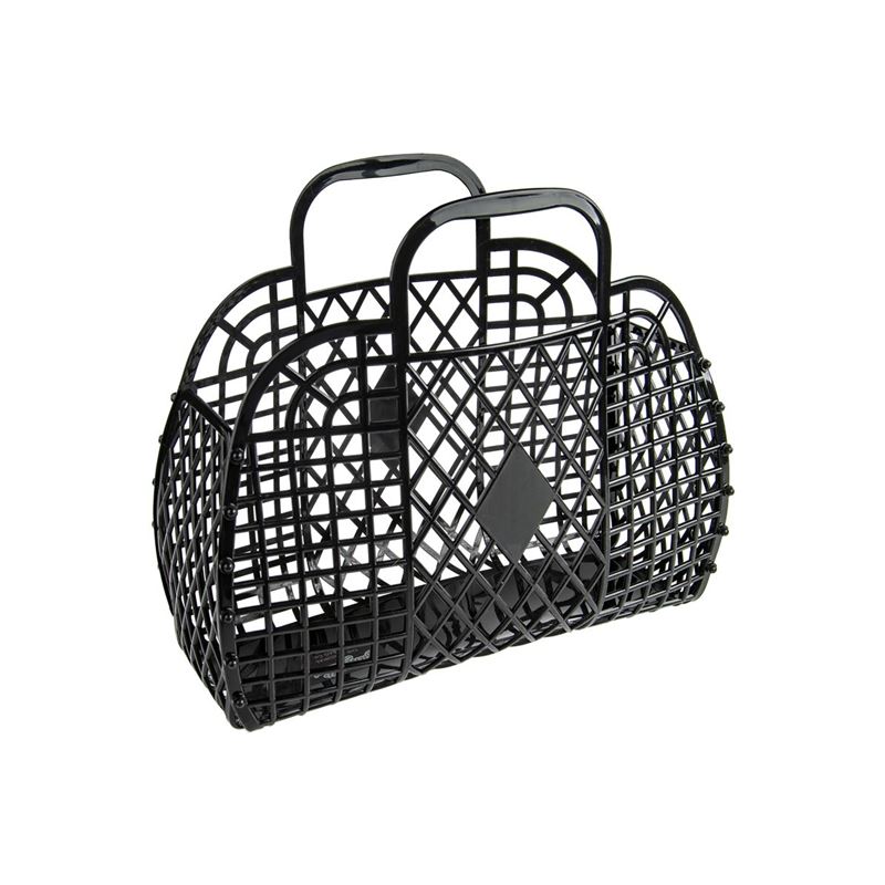 Sun Jellies – Retro Basket Large Black 35x30x15cm