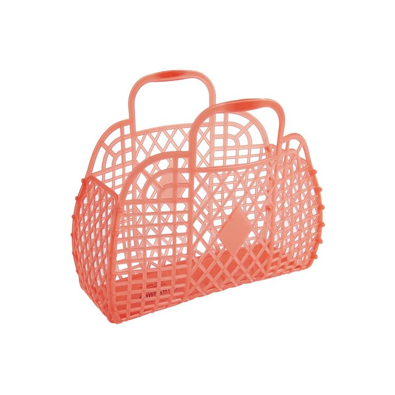 Sun Jellies – Retro Basket Neon Orange Small 25x22x11cm