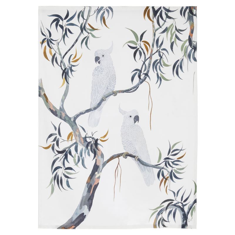 The Australian Collection – Sally Browne White Cockatoo 100% Cotton Tea Towel 50x70cm
