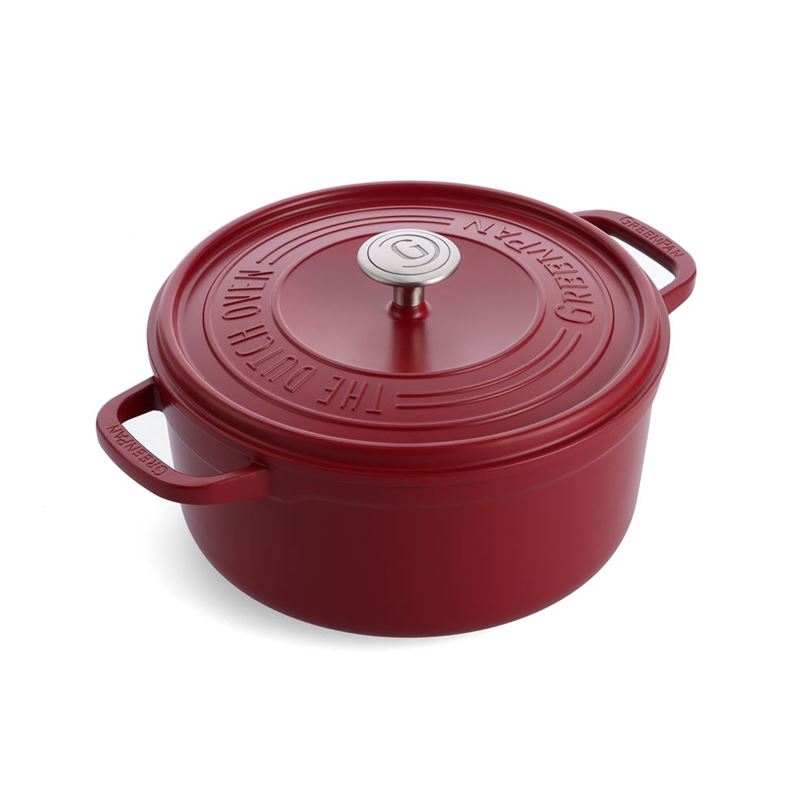 Greenpan – Featherweights Thermolon Infinity Professional Ceramic Non-Stick Red Covered Casserole 24cm 4.2Ltr