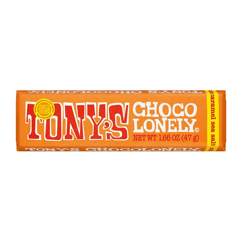 Tony’s Chocolonely – Milk Caramel Sea Salt Snack Size Bar 47g (Made in Belgium)