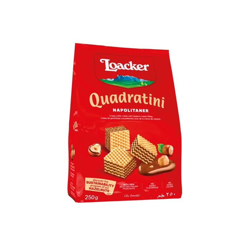 Loacker – Quadratini Wafers Hazelnut 250g Bag