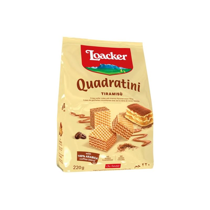 Loacker – Quadratini Wafers Tiramisu 220g Bag