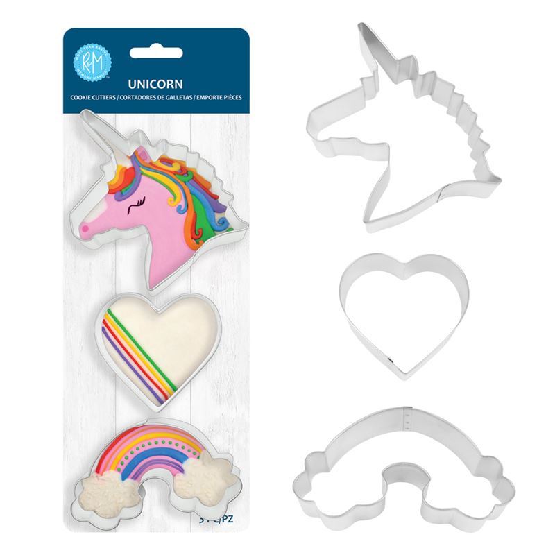 R & M – Stainless Steel Unicorn Cookie Cutter Set of 3