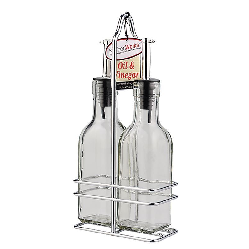 Kitchenworks – Glass Oil & Vinegar Set 175ml in Stand