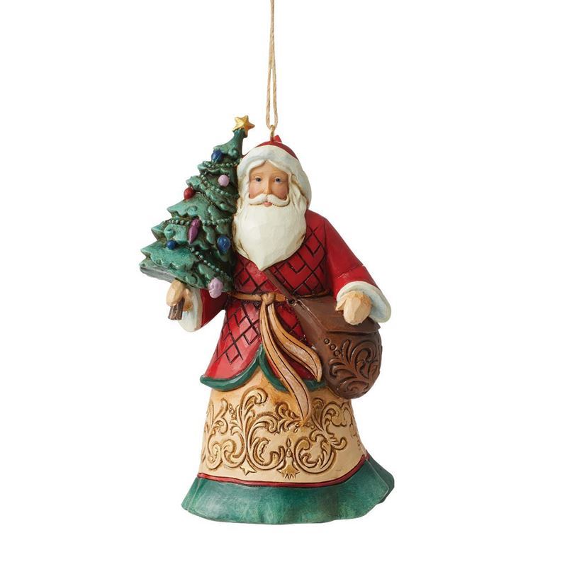 Disney Traditions – Heartwood Creek Santa with Tree and Toybag Hanging Ornament 12cm