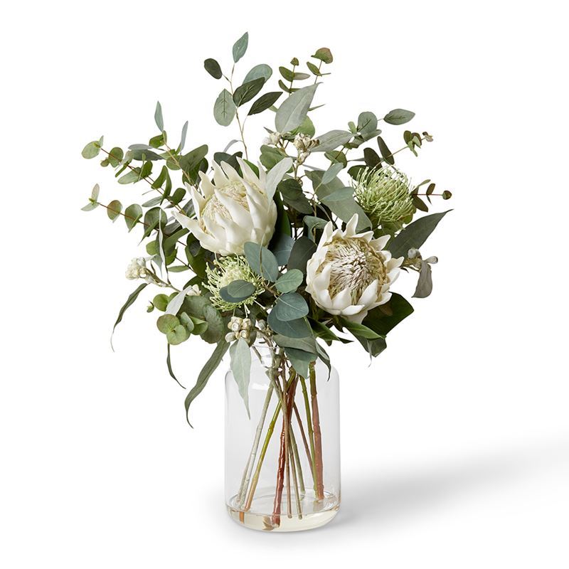 Elme Living – Pin Protea Mix White in Tillie Vase 41x70cm