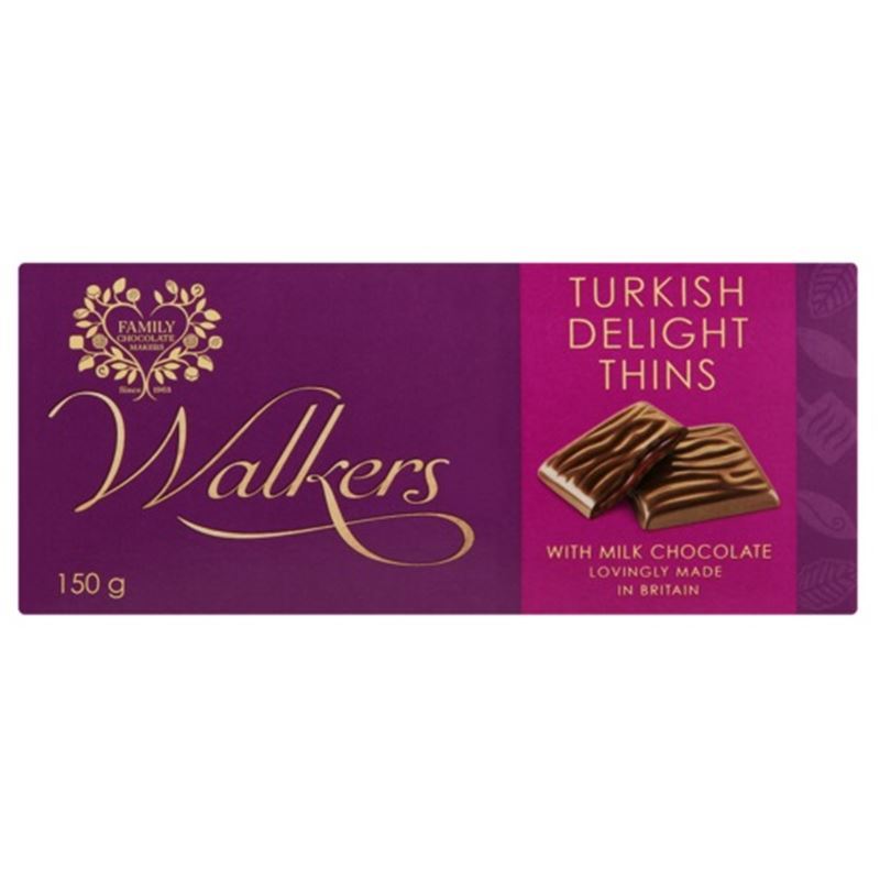 Walkers – Milk Chocolate Turkish Delight Thins 135g (Made in Great Britian)