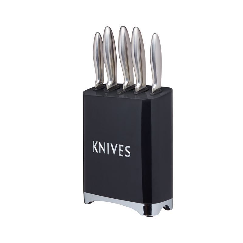 KitchenCraft – Lovello 6pc Knife Block Set Black