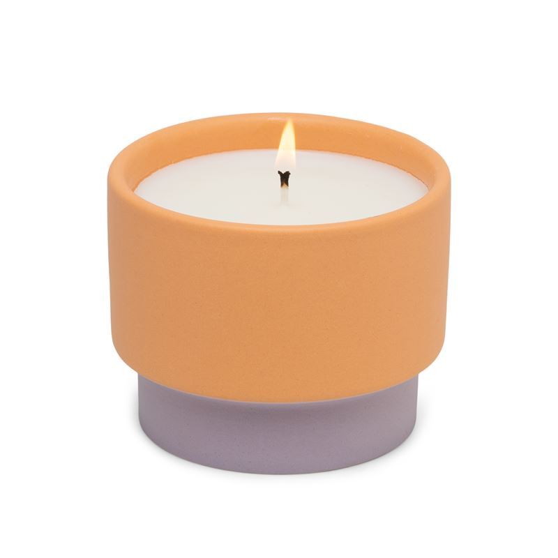 Paddywax – Colour Block Orange & Purple Ceramic Soy Wax  Candle Violet & Vanilla 6oz