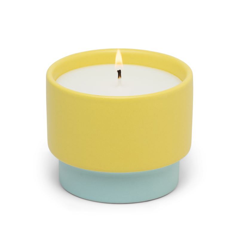 Paddywax – Colour Block Yellow & Mint Ceramic Soy Wax  Candle Minty Verde 6oz