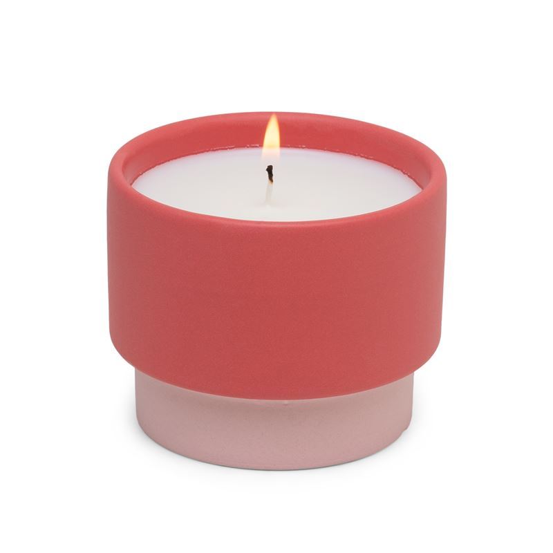 Paddywax – Colour Block Coral & Pink Ceramic Soy Wax  Candle Sparkling Grapefruit 6oz
