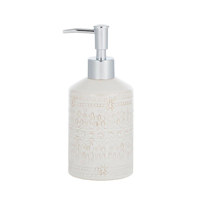 Coast to Coast Home – Liberty Ceramic Soap Dispenser 8×17.5cm Natural