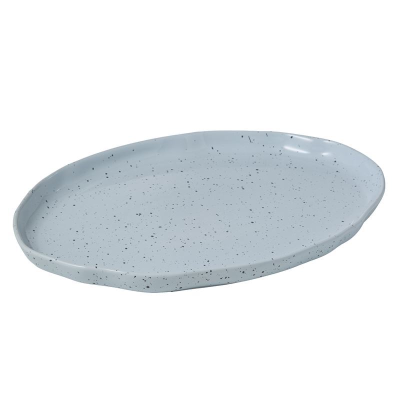 Academy – Organic Glaze Oval Plate 36.5×26.1x3cm Silver