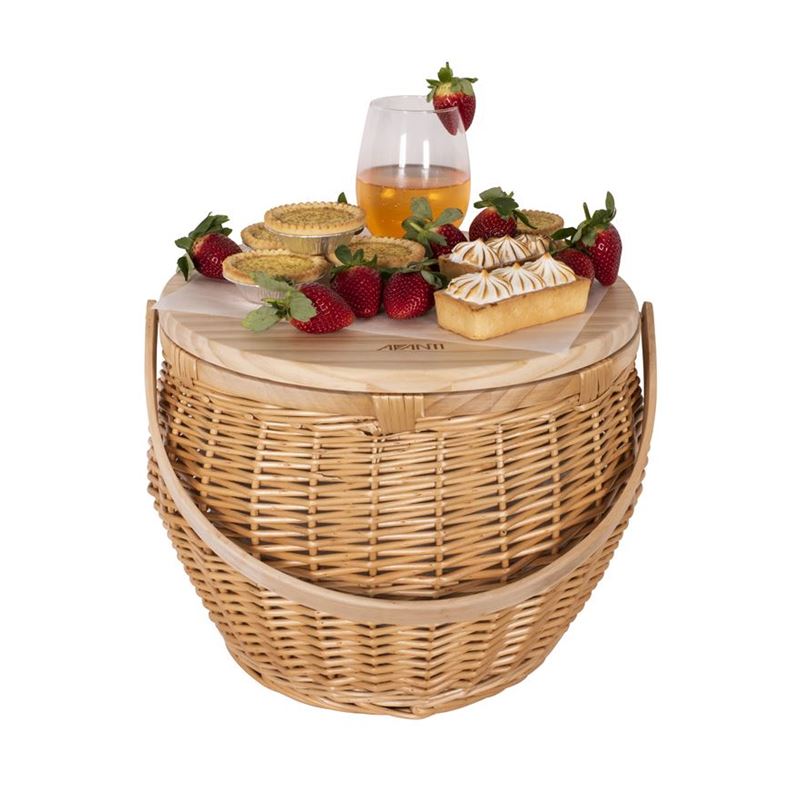 Avanti – Flora Insulated Wicker with Round Pine Wood Top Basket