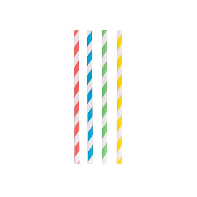 Avanti – Rainbow Stripe 14cm Cocktail Paper Straws Set of 50