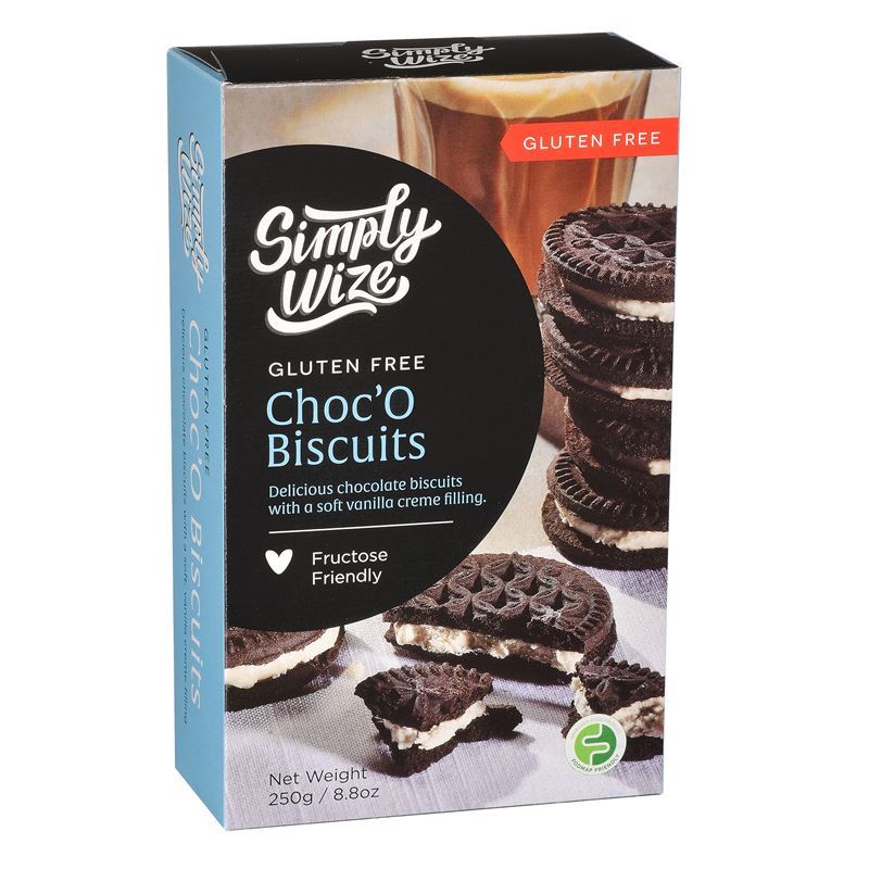 Simply Wize – Gluten Free Choc O’ Biscuits 250g