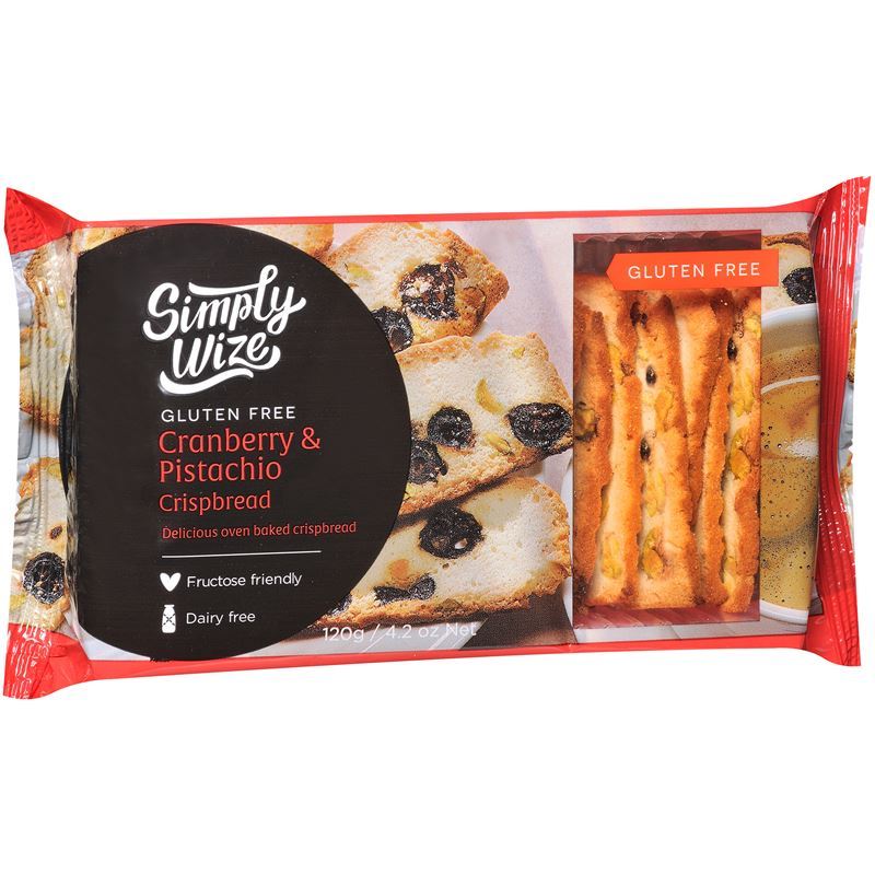 Simply Wize – Gluten Free Cranberry Pistachio Crispbread 120g