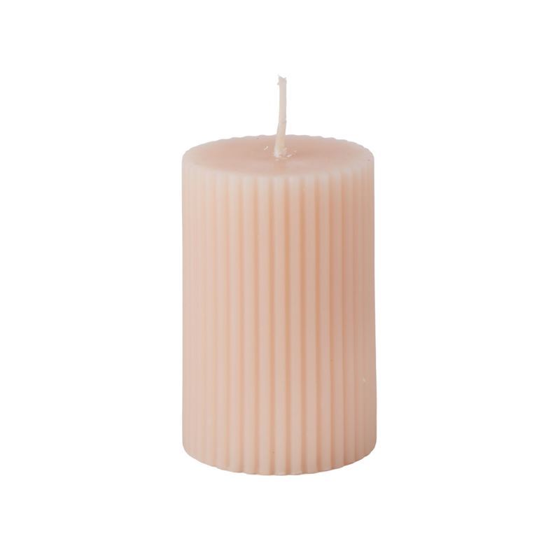Amalfi – Ribbed Pillar Candle Sandalwood Honey 7.5x5cm Truffle