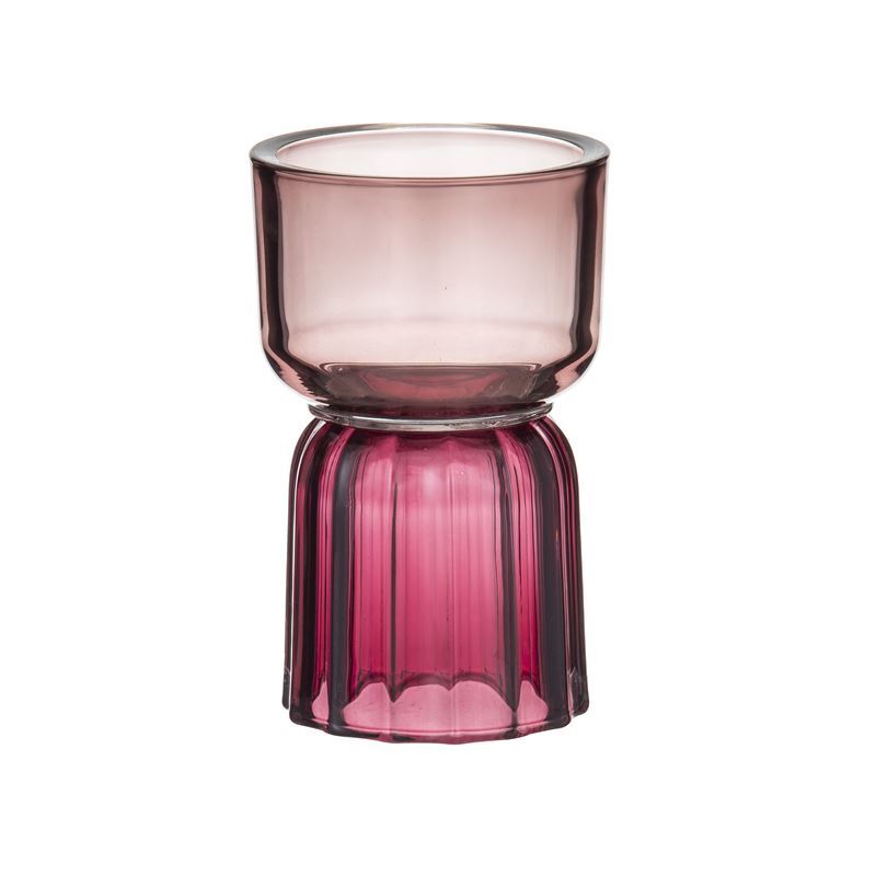 Amalfi – Palais Candle Holder 16.5×10.5cm Crimson/Light Pink