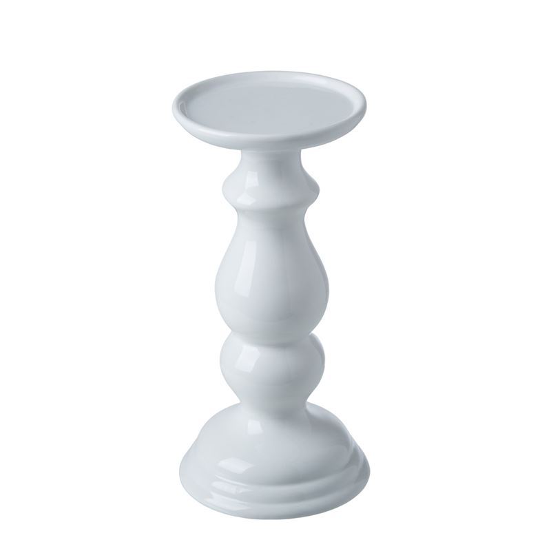 Emporium – Pedestal Candleholder 9x9x18cm White