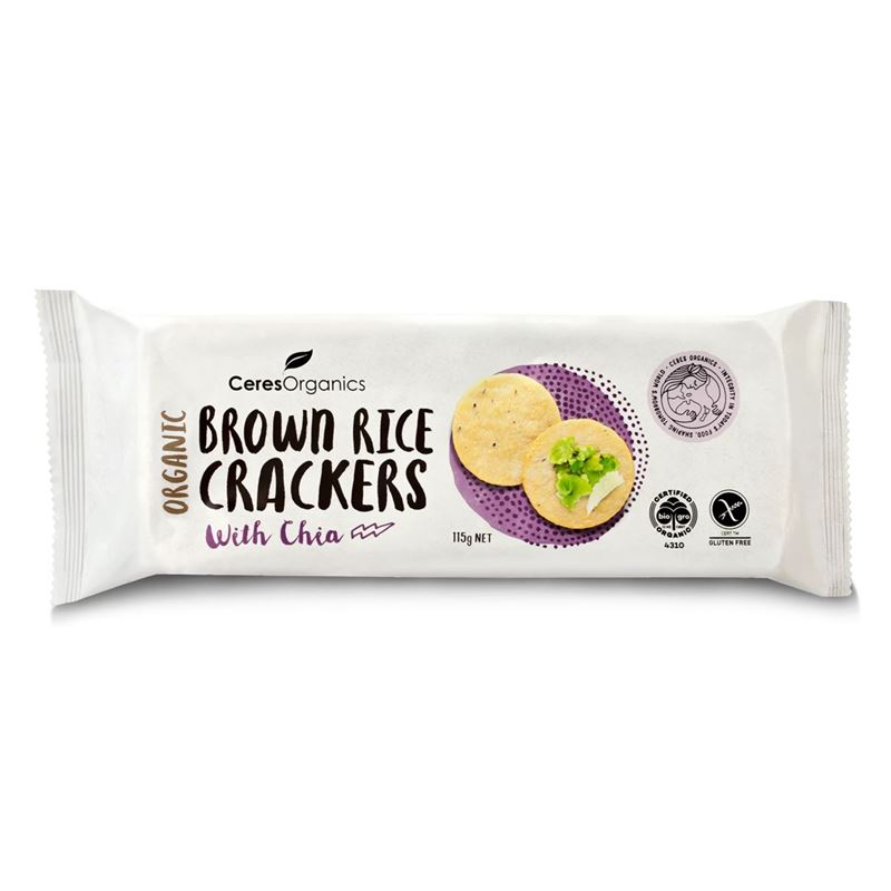 Ceres Organics – Brown Rice Crackers with Chia 115g