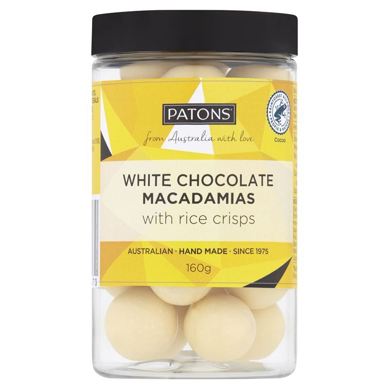 Patons – White Chocolate Macadamia with Rice Crisps 160g