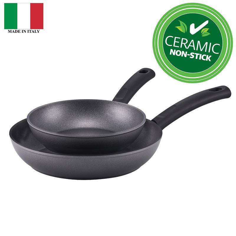 Essteele – Per Benessere Ceramic Non-Stick Induction 20 + 26cm Open French Skillet Twin Pack (Made in Italy)