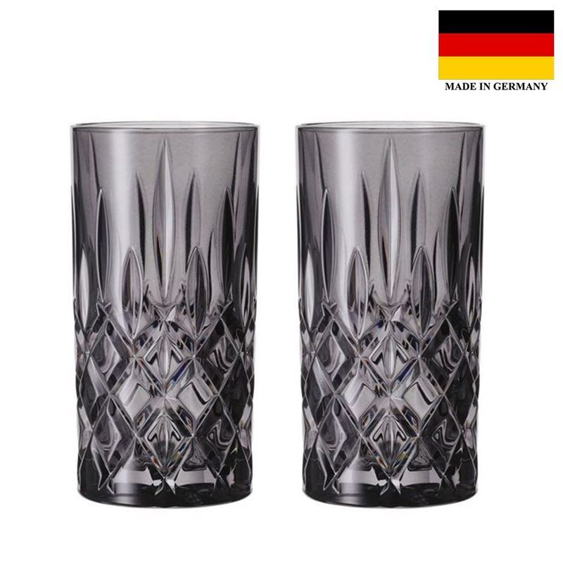 Nachtmann Crystal – Noblesse High Ball 375ml Set of 2 Smoke Grey (Made in Germany)