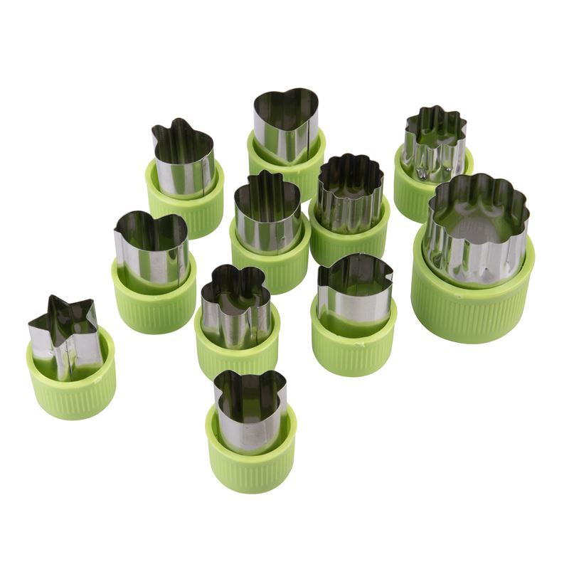 Appetito – Fruit & Veggie Green Cutters Set of 12 Assorted Shapes