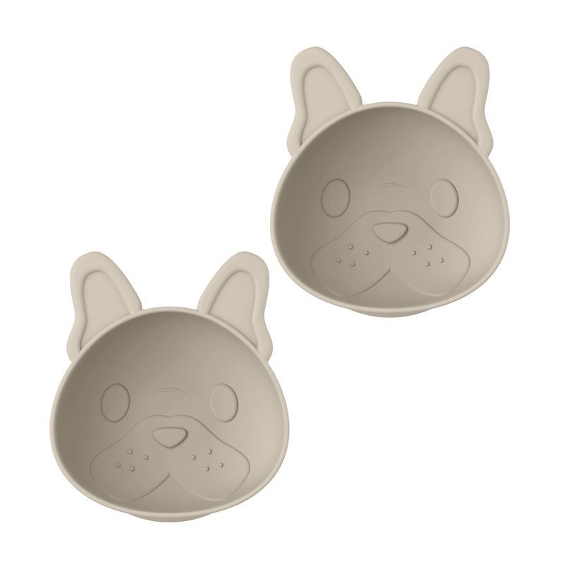 Melii Luxe – Silicone Suction Bowl 2pk Bulldog
