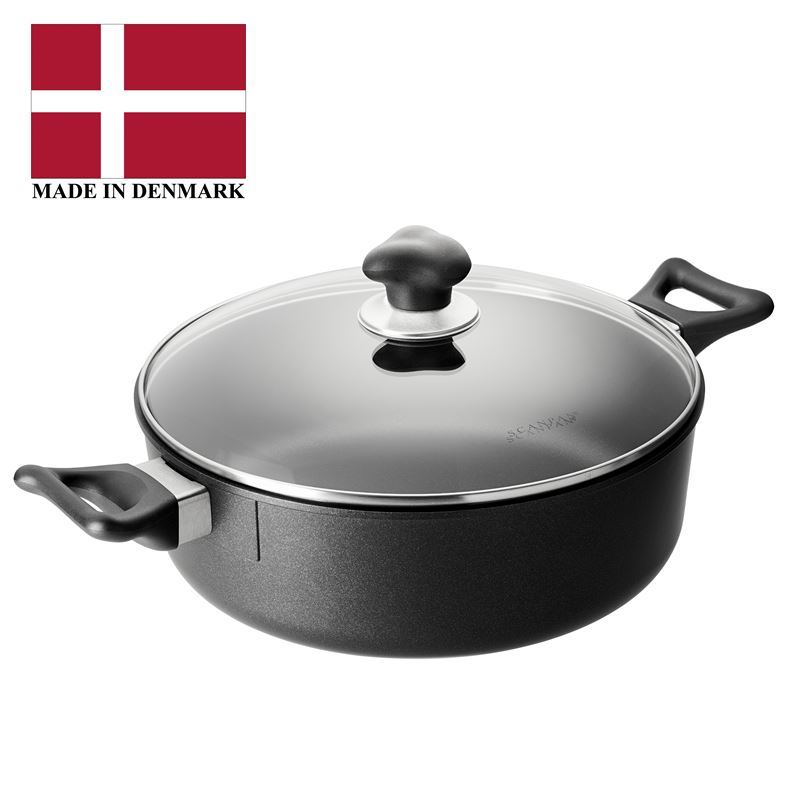Scanpan – Ergonomic Handled Low Casserole With Lid 5Ltr 28cm (Made in Denmark)
