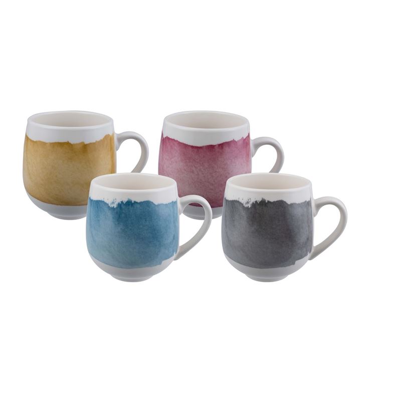 Bundanoon – New Bone China Banded Jewels Huggie Mug 500ml Set of 4