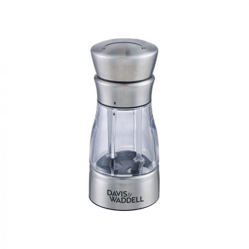 Davis & Waddell – Dual Salt Pepper Mill Stainless Steel 15.4cm