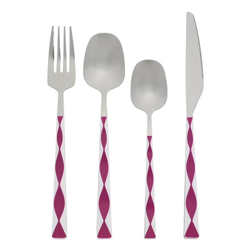 Porto – Havana Stainless Steel 16pc Cutlery Set Fuschia
