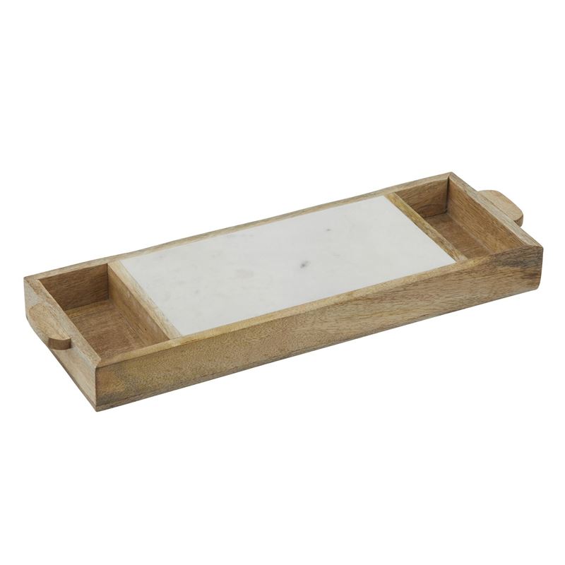 Academy – Eliot Mangowood & Marble Serving Caddy 45x15x4cm